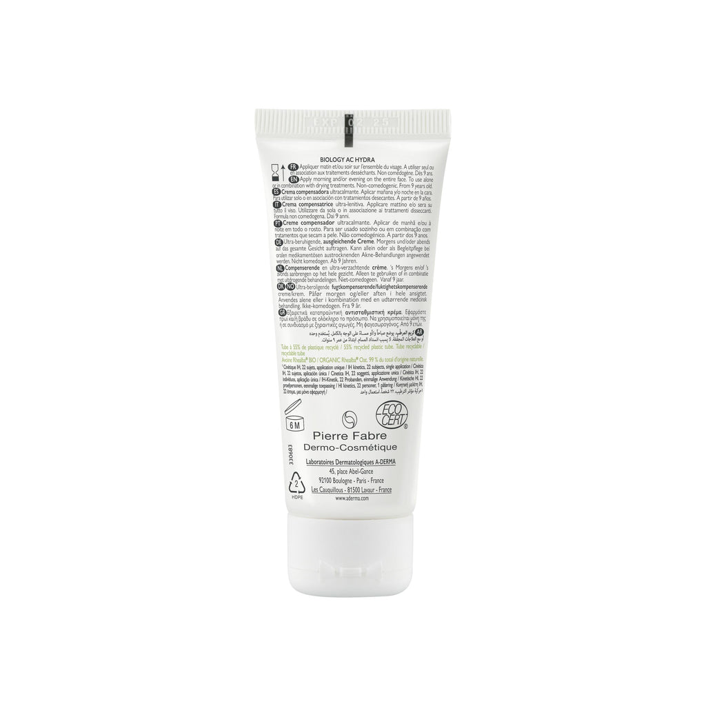 Crème Compensatrice Ultra-Apaisante A-DERMA Biology Ac Hydra