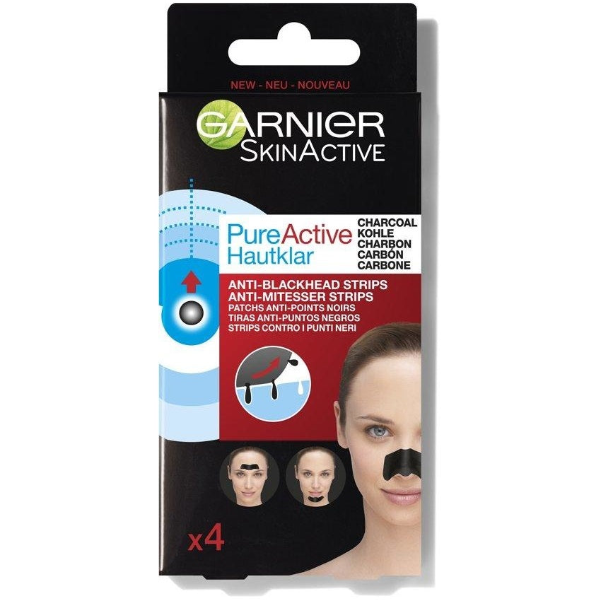 Garnier Pure Active Charcoal Bandes Visage Charcoal 4 Pièces