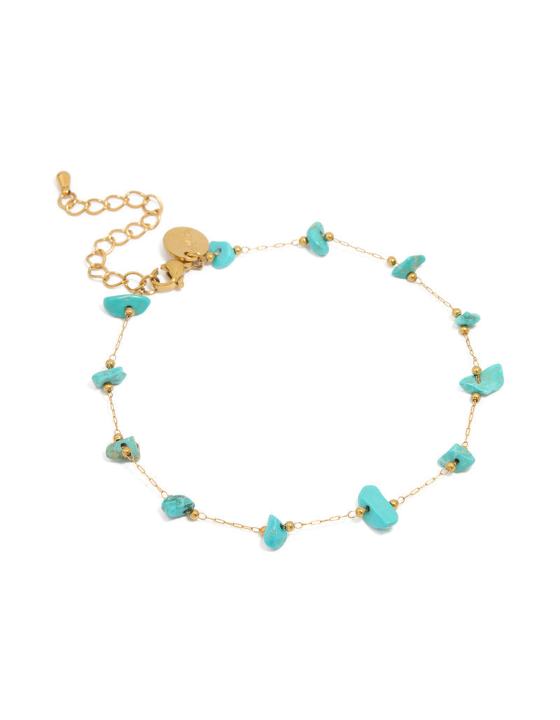 Bracelet en forme de larme plaqué or et oxyde de zirconium