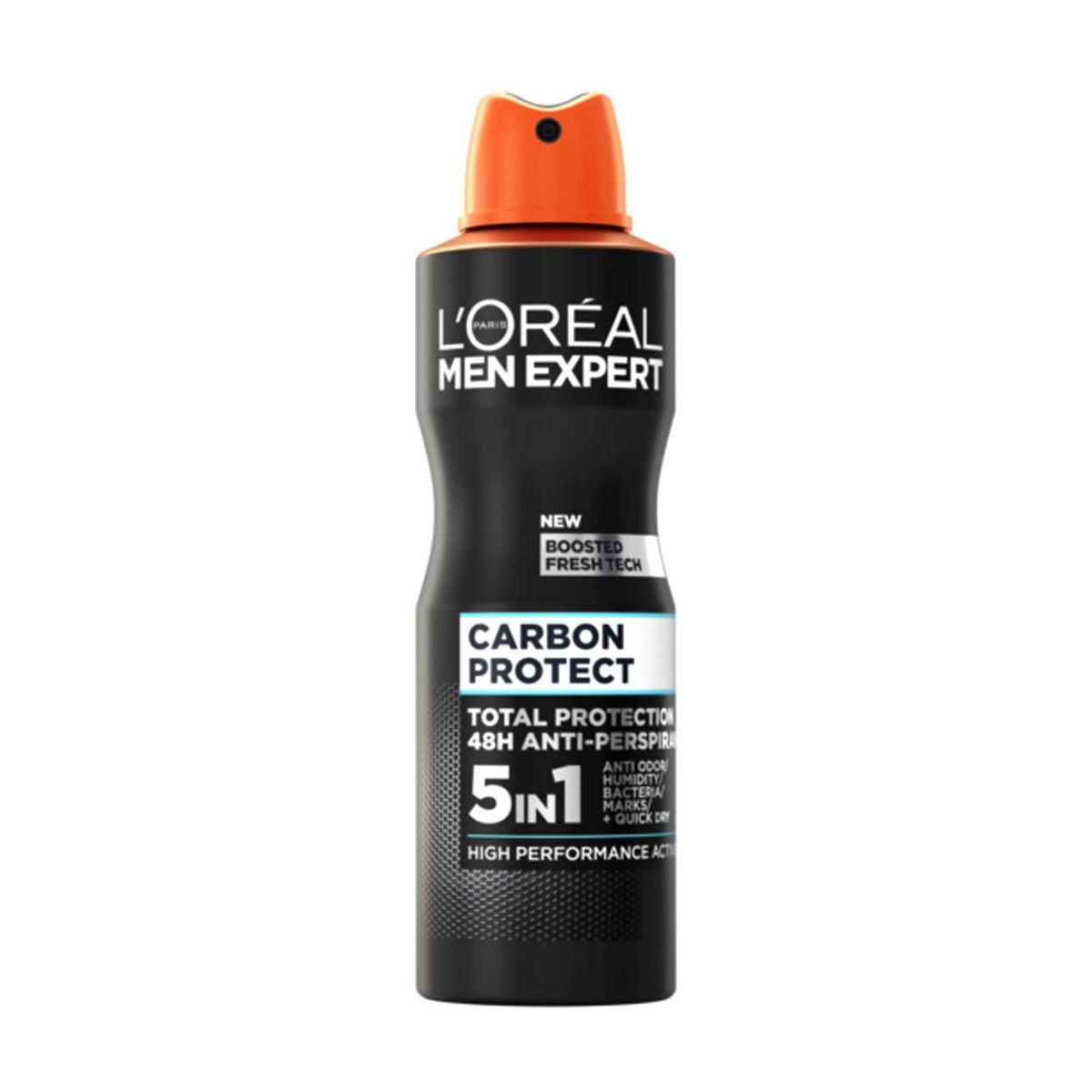 Men Expert Carbon Protect Anti-Transpirant 5en1 Déodorant Spray Homme 250 ml